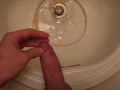 Pissing with a boner and then cumming right after! Cumshot and pee