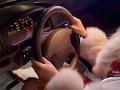 BEST Pedal Pumping REVVING in Louboutin and Fur Driving