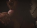 Curly brown chick sucking BWC (POV)
