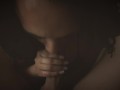 Curly brown chick sucking BWC (POV)