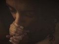 Curly brown chick sucking BWC (POV)