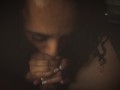 Curly brown chick sucking BWC (POV)