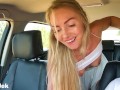 Horny Sexy Bitch Fucks Taxi Driver Big Dick Rips Her Asshole in Car JessiJek