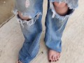 Pissing my ripped jeans