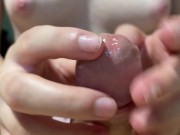 I Tried to Block his Cum for the First Time. Handjob with Ruined Orgasm.