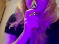 A Russian whore swears at your wife, rides a huge dildo and gets a lot of cum on her face