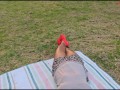 My StepSis Teasing Me in the PARK with No PANTIES in a Short Skirt