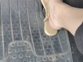 Hard pumping the gas pedal with my gladiator sandals