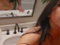 Perfect Milf records herself getting fucked hard in the bathroom, real orgasms until she squirts