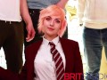 Pink-haired Schoolgirl Blows A Room Full Of Guys