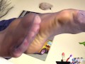 Teen pantyhose feet shoeplay and tease