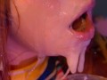 destroy my face with saliva and milk with hard throat fuck
