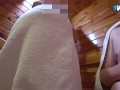 SAUNA ADVENTURE 3: Horny milf caught me fucking a stranger and wanted my cum too