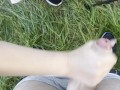 OUTDOOR HANDJOB but we got CAUGHT by strangers 😒😩
