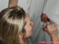 Blowjob in the madehome gloryhole
