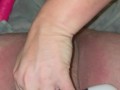 Sissy teased with vibrator and takes huge toy
