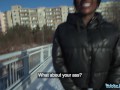 Public Agent Josy Black shows her big beautiful black ass whilst riding a big fat dick