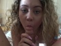 Sexy petite babe in curls sucking and fucking your big cock (Allie Addison)
