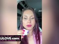 Big boobs babe flashing YOU at front door, lipstick staining makeup, creamy orgasm fingers, crying candid - Lelu Love