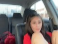 Little Slut Strips & Fingers Herself In The Car While She Gets Driven Around