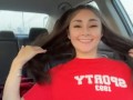 Little Slut Strips & Fingers Herself In The Car While She Gets Driven Around