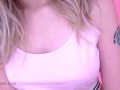 Beautiful Blonde Teen student cheerleader after school