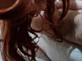 Redhead rides him hard until creampie explosion !