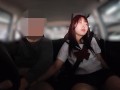 女子アナ志望かすみちゃん①セーラー服着せて車内でペロペロフェラと乳首舐め手コキ、運転中もペロペロしこしこ！