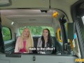 Fake Taxi Two sexy horny babes give the taxi driver a pity fuck