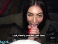 PublicAgent sneaky wank in public over tall big tits British brunette babe leads to creampie sex