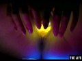 Watch this hot blonde plunge glowsticks in her pussy and ass