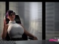 3D futa boss fucking a futanari babe on a job interview