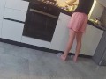 Wife fucks a neighbor in the kitchen. Real cheating