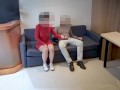Married woman sucks and drinks jizz in the waiting room