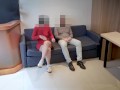 Married woman sucks and drinks jizz in the waiting room