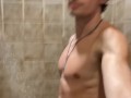 Big Dick Guy Masturbating Alone In A Gym Shower 💦