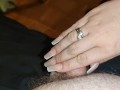 Edging French Nails Handjob for Small Cock Slave *Thick Cumload*