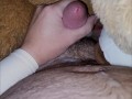 Teddy bear 3some massive cumshot (slow motion)