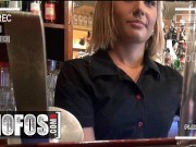 MOFOS - Kinky Blonde Barmaid Rihanna Samuel Sucks A Customer's Dick Behind The Bar