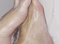 Hot Goth Girl Bubbly Foot Teasing and Scrubbing