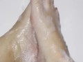 Hot Goth Girl Bubbly Foot Teasing and Scrubbing