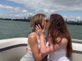 Nadia Foxx & Serenity Cox fuck 3 men on a boat in public ending in triple facial / Amateur orgy