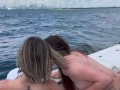 Nadia Foxx & Serenity Cox fuck 3 men on a boat in public ending in triple facial / Amateur orgy