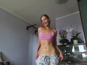 Naked workout on fitness beauty stream