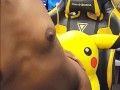 Ladykaiyo model does nude photoshoot in bedroom with pikachu