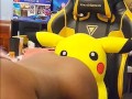 Ladykaiyo model does nude photoshoot in bedroom with pikachu
