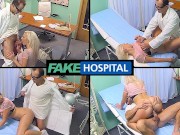 Fake Hospital - Real cheating by a blonde as she spreads her legs and fucks a doctor