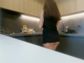 Hot Sexy Brunette MILF Housewife at home no panties in a Cut Miniskirt to flash meaty juicy pussy