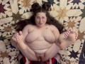 Thick Big Tit BBW Shows/Licks Feet While Getting Pounded, Missionary Creampie