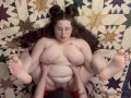 Thick Big Tit BBW Shows/Licks Feet While Getting Pounded, Missionary Creampie